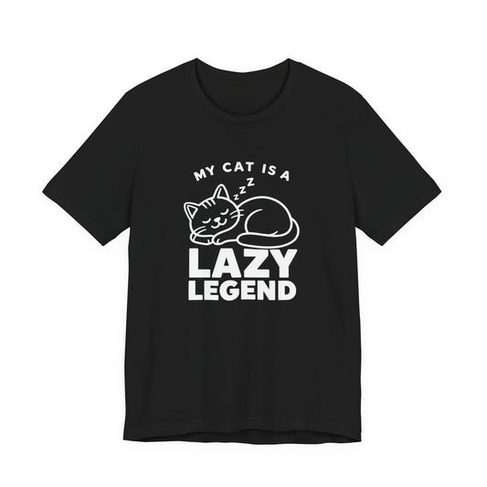 My Cat Is A Lazy Legend – Simply Purrfect Dark Cat T-Shirt | Cats With Character