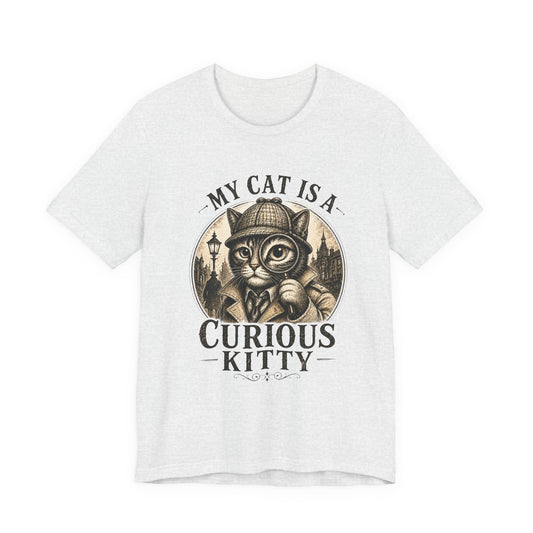 My Cat is a Curious Kitty - Retro Whiskers - T-shirt | Cats With Character