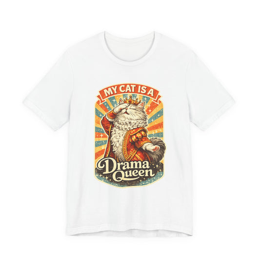 My Cat Is A Drama Queen – Retro Whiskers - Cat T-Shirt | Cats With Character