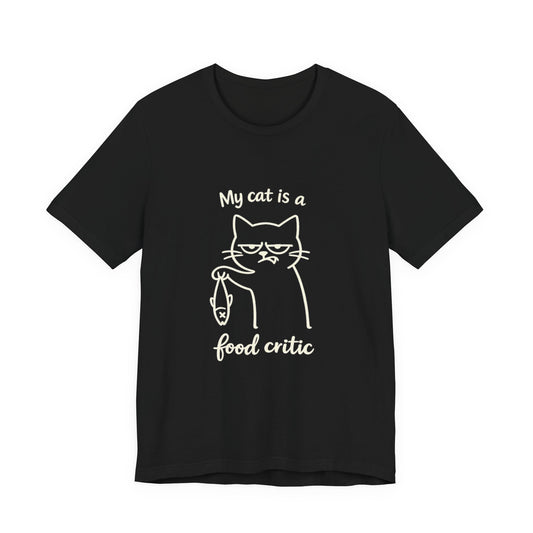 My Cat Is a Food Critic – Minimalist Dark Cat T-Shirt | Cats with Character
