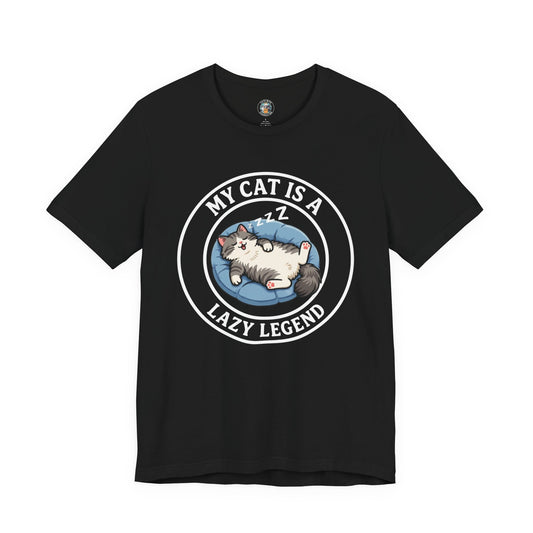 My Cat Is A Lazy Legend – Funny Cat T-Shirt Dark | Cats With Character