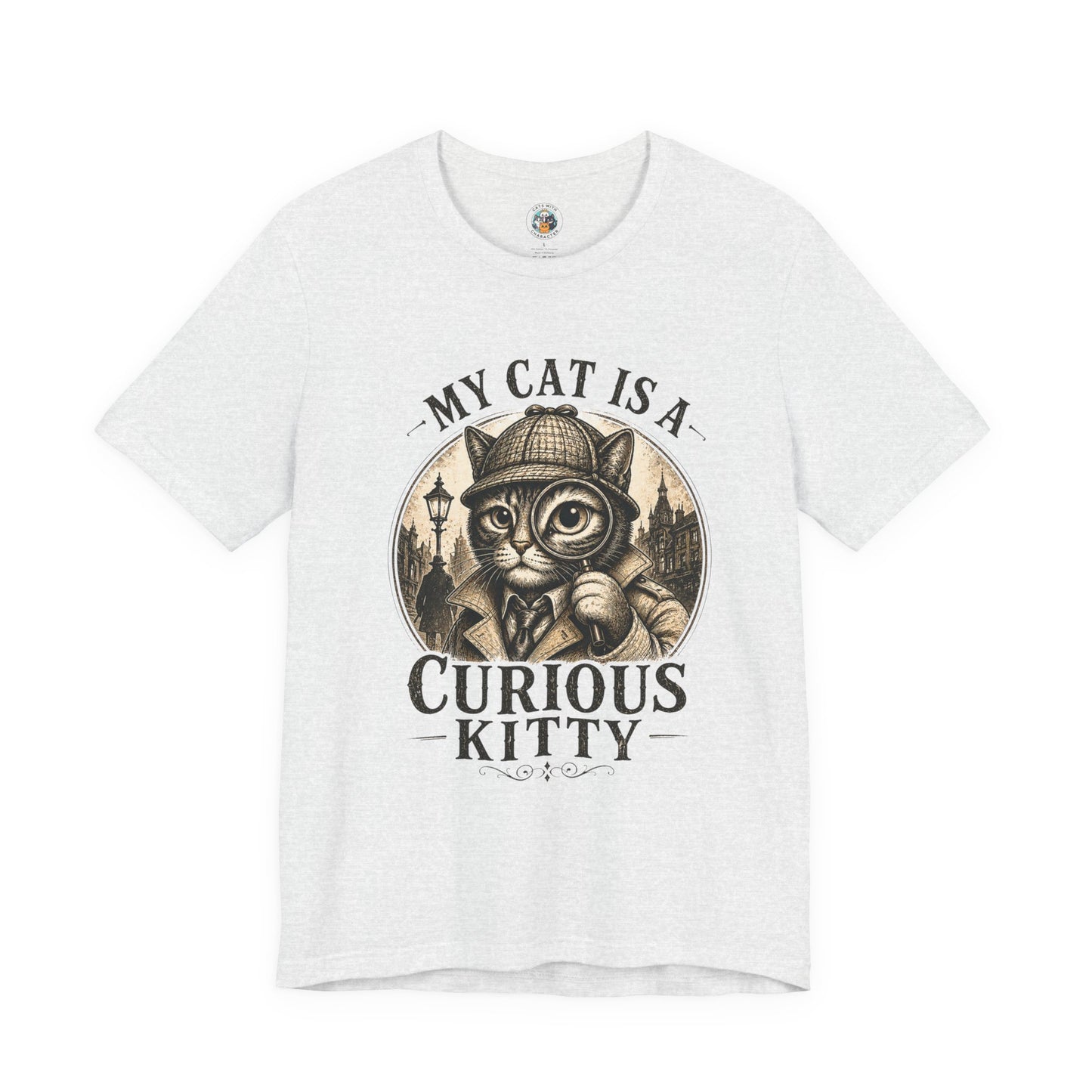 My Cat is a Curious Kitty - Retro Whiskers - T-shirt | Cats With Character