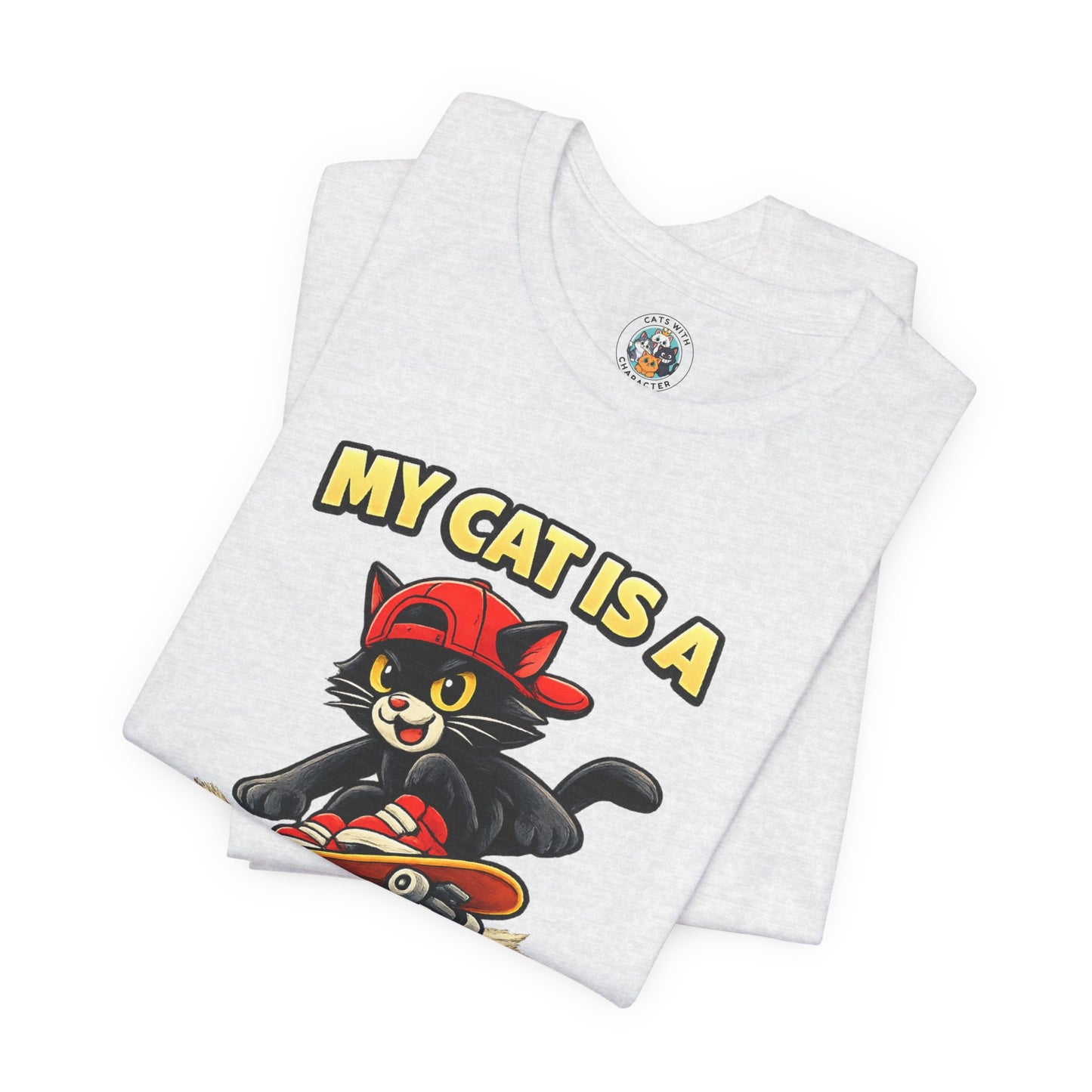 Skater Cat T-Shirt – Funny Skateboarding Cat Tee