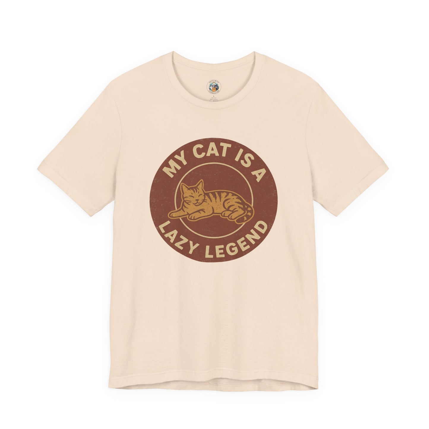My Cat is a Lazy Legend - Retro Whiskers - Unisex Jersey Short Sleeve Tee