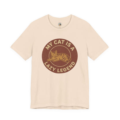 My Cat is a Lazy Legend - Retro Whiskers - Unisex Jersey Short Sleeve Tee