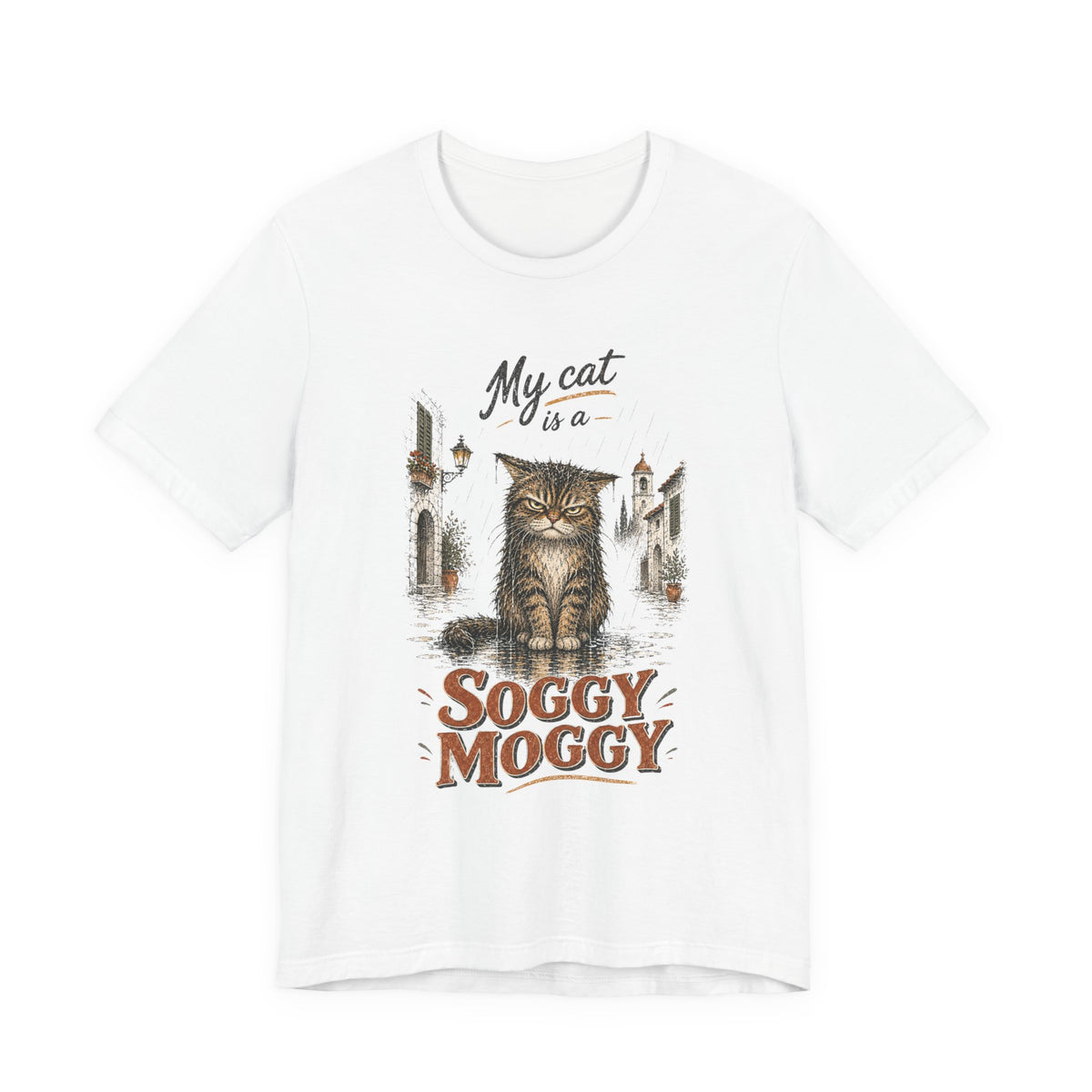My Cat Is a Soggy Moggy – Retro Whiskers -Cat T-Shirt