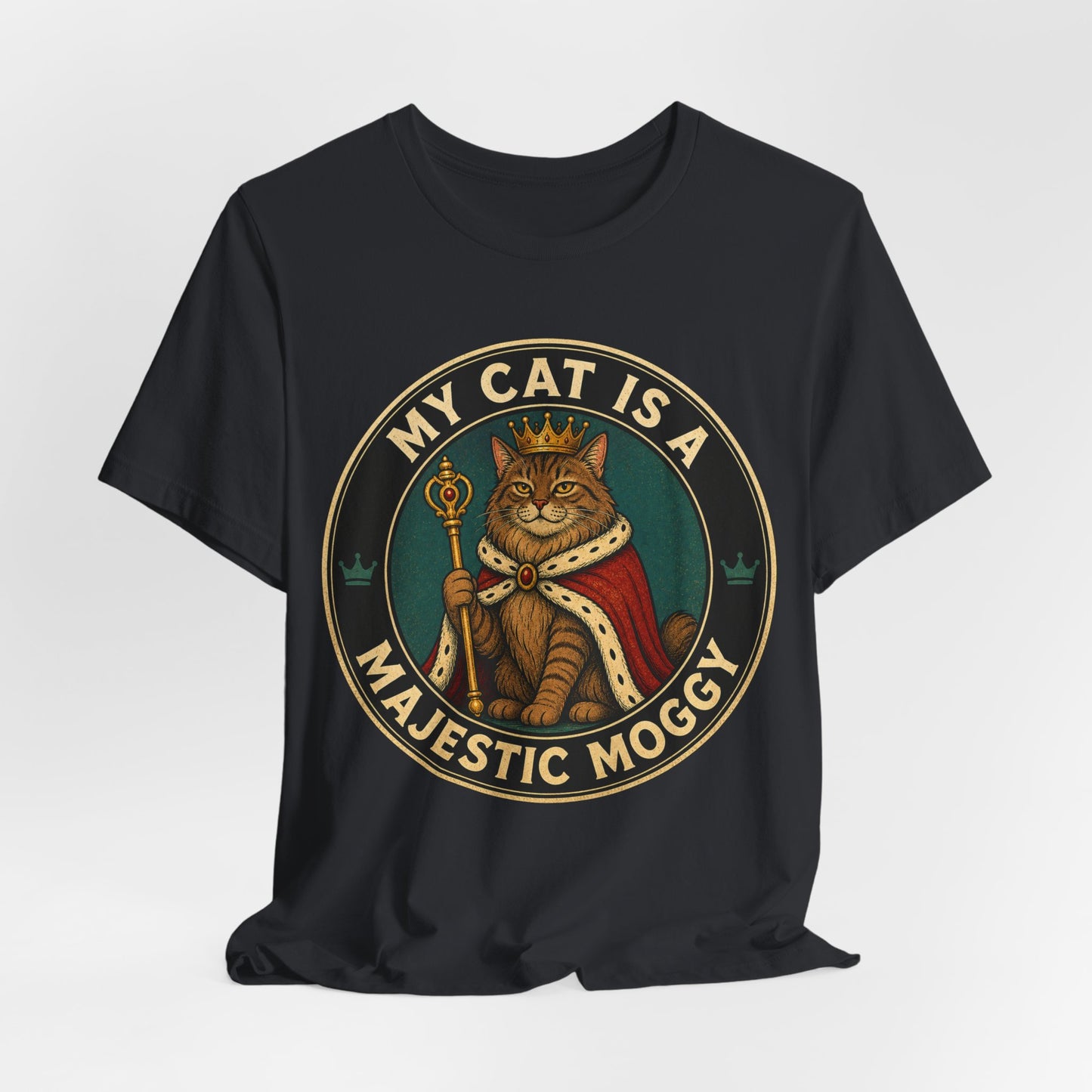 My Cat is a Majestic Moggy - Retro Whiskers - Dark T-Shirt | Cats With Character