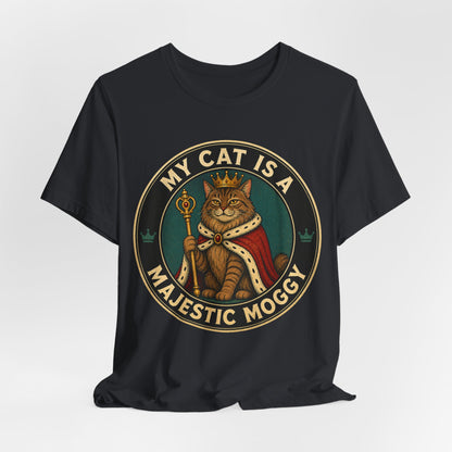 My Cat is a Majestic Moggy - Retro Whiskers - Dark T-Shirt | Cats With Character