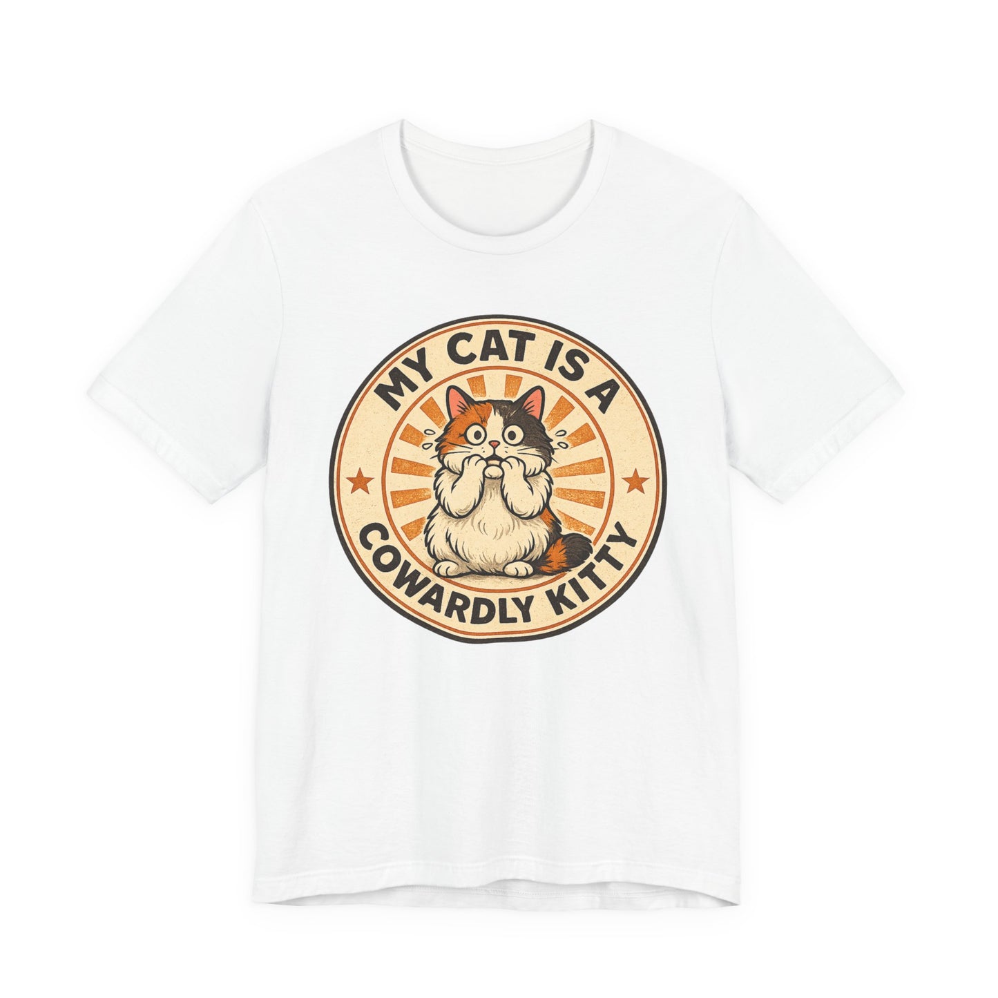 My Cat is a Cowardly Kitty - Retro Whiskers - T-shirt