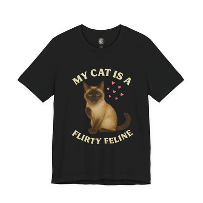 My Cat is a Flirty Feline - Paws in Focus - Black Unisex Jersey Short Sleeve Tee