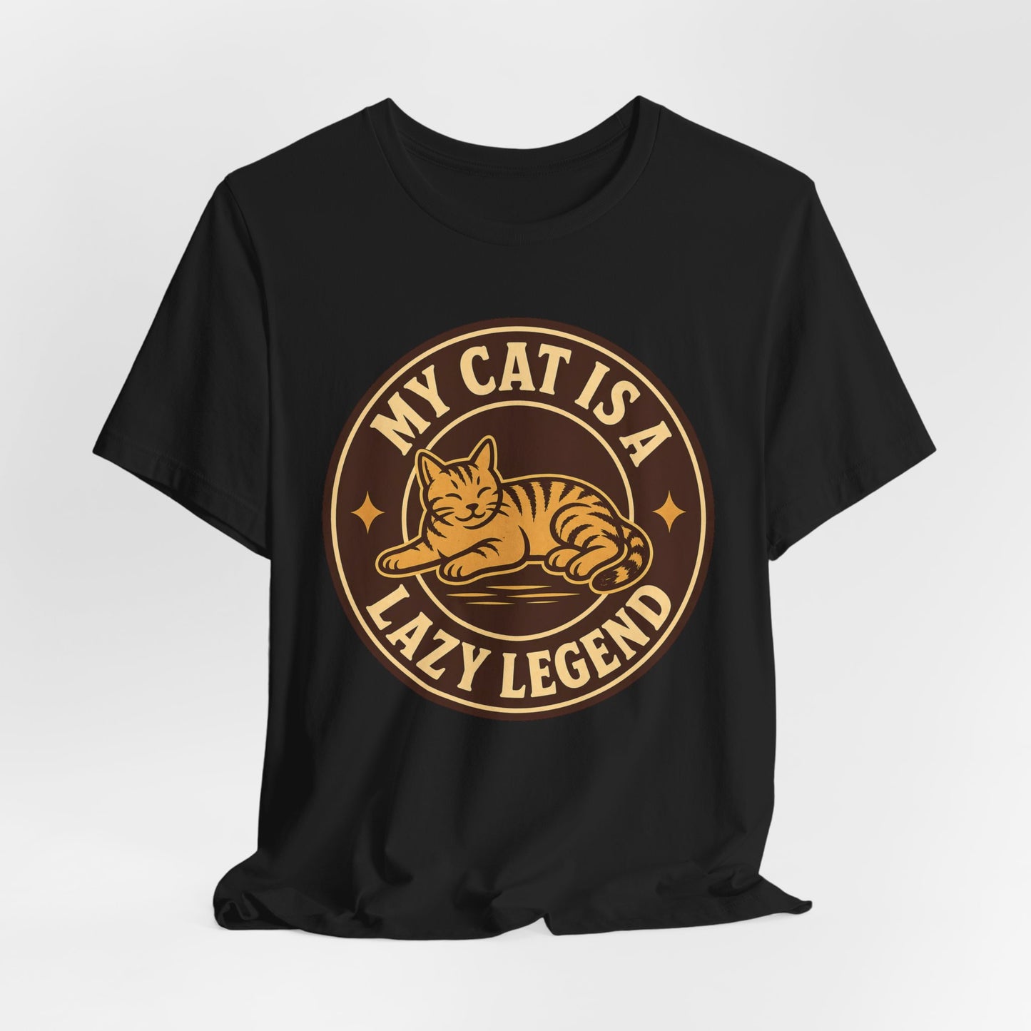My Cat Is A Lazy Legend – Retro Vintage Dark T-Shirt | Cats With Character