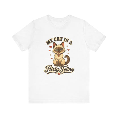 My Cat Is A Flirty Feline – Retro Whiskers Cat T-Shirt | Cats With Character