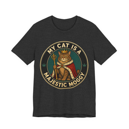 My Cat is a Majestic Moggy - Retro Whiskers - Dark T-Shirt | Cats With Character
