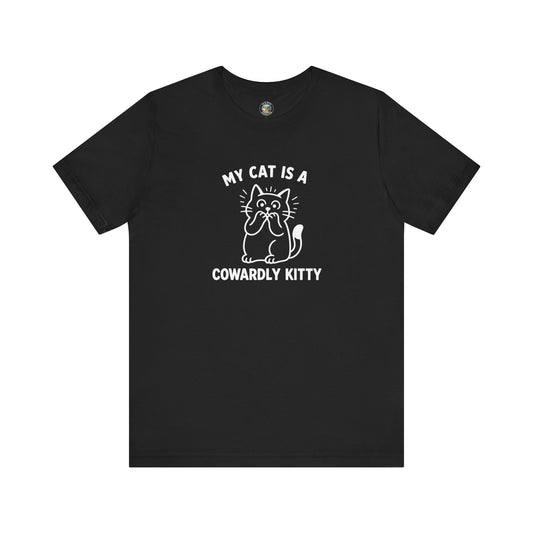 My Cat is a Cowardly Kitty - Simply Purrfect - Dark Unisex Jersey Short Sleeve Tee