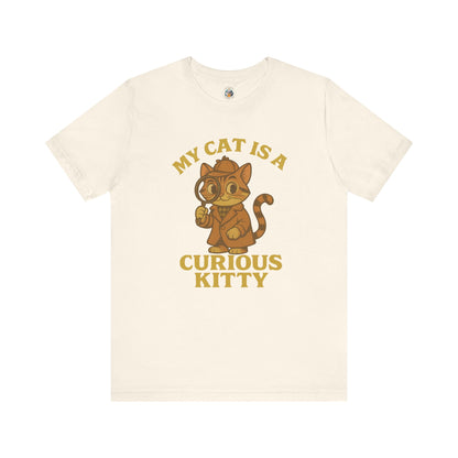 My Cat is a Curious Kitty - Retro Whiskers - Unisex Jersey Short Sleeve Tee