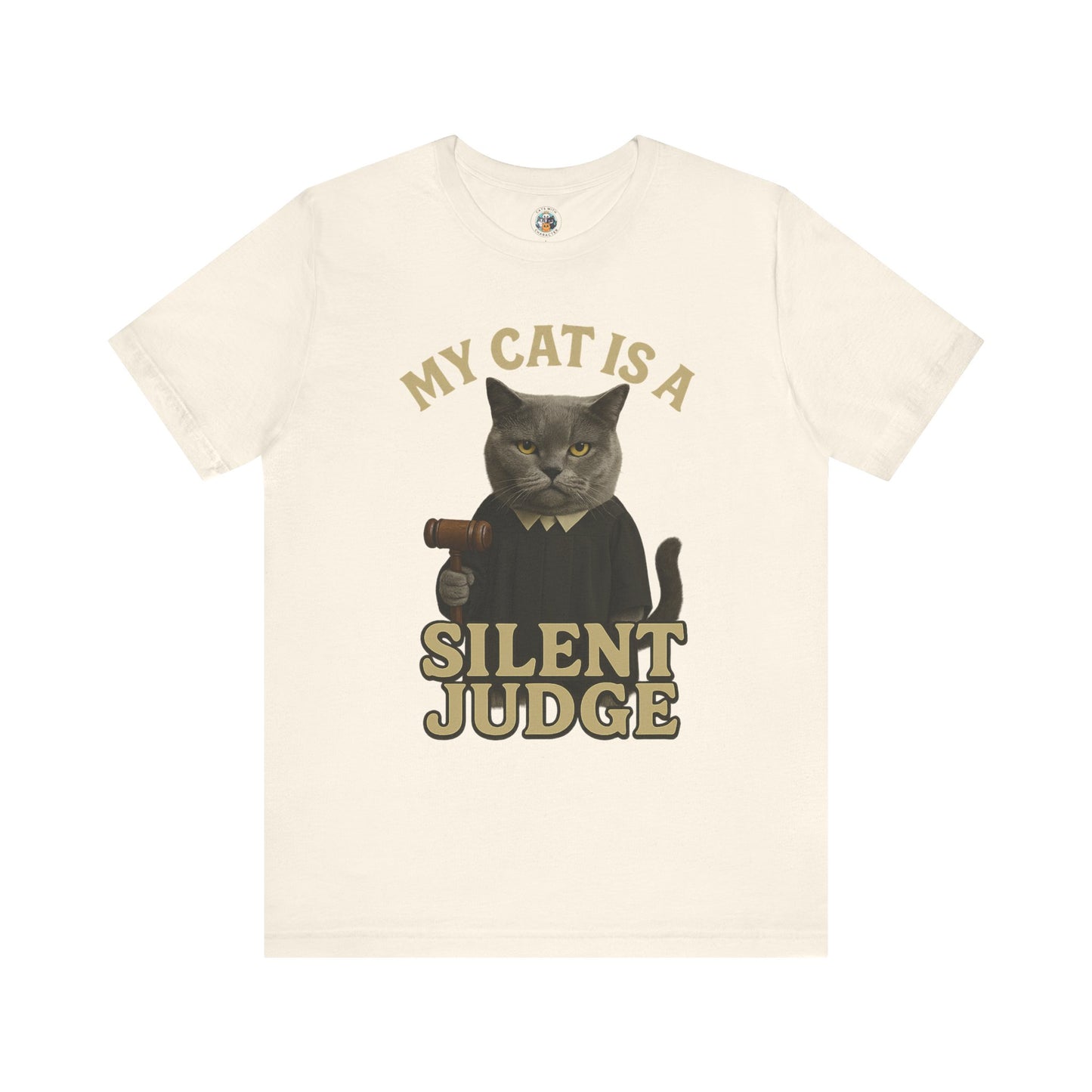 My Cat is a Silent Judge - Paws in Focus - Unisex Jersey Short Sleeve Tee