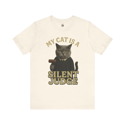 My Cat is a Silent Judge - Paws in Focus - Unisex Jersey Short Sleeve Tee
