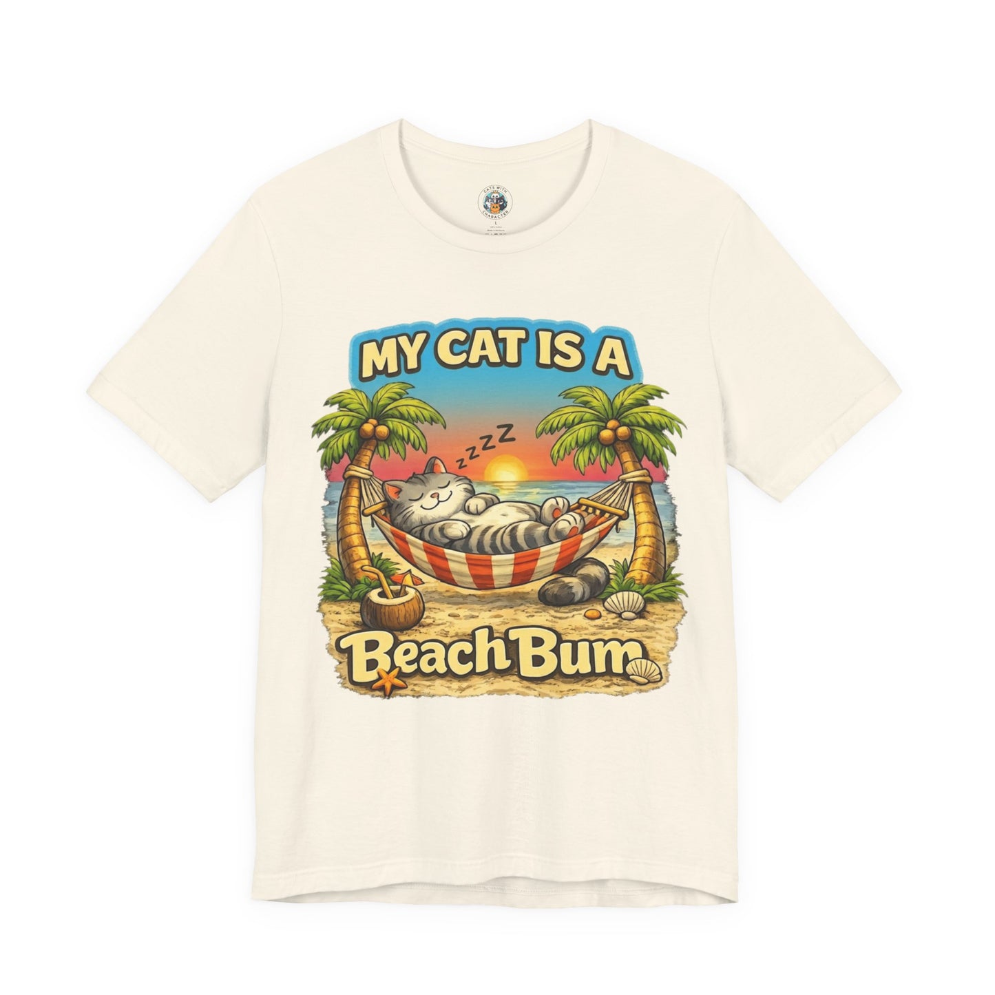 My Cat Is A Beach Bum T-Shirt | Funny Cat Lover Summer T-Shirt