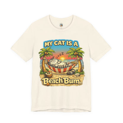 My Cat Is A Beach Bum T-Shirt | Funny Cat Lover Summer T-Shirt