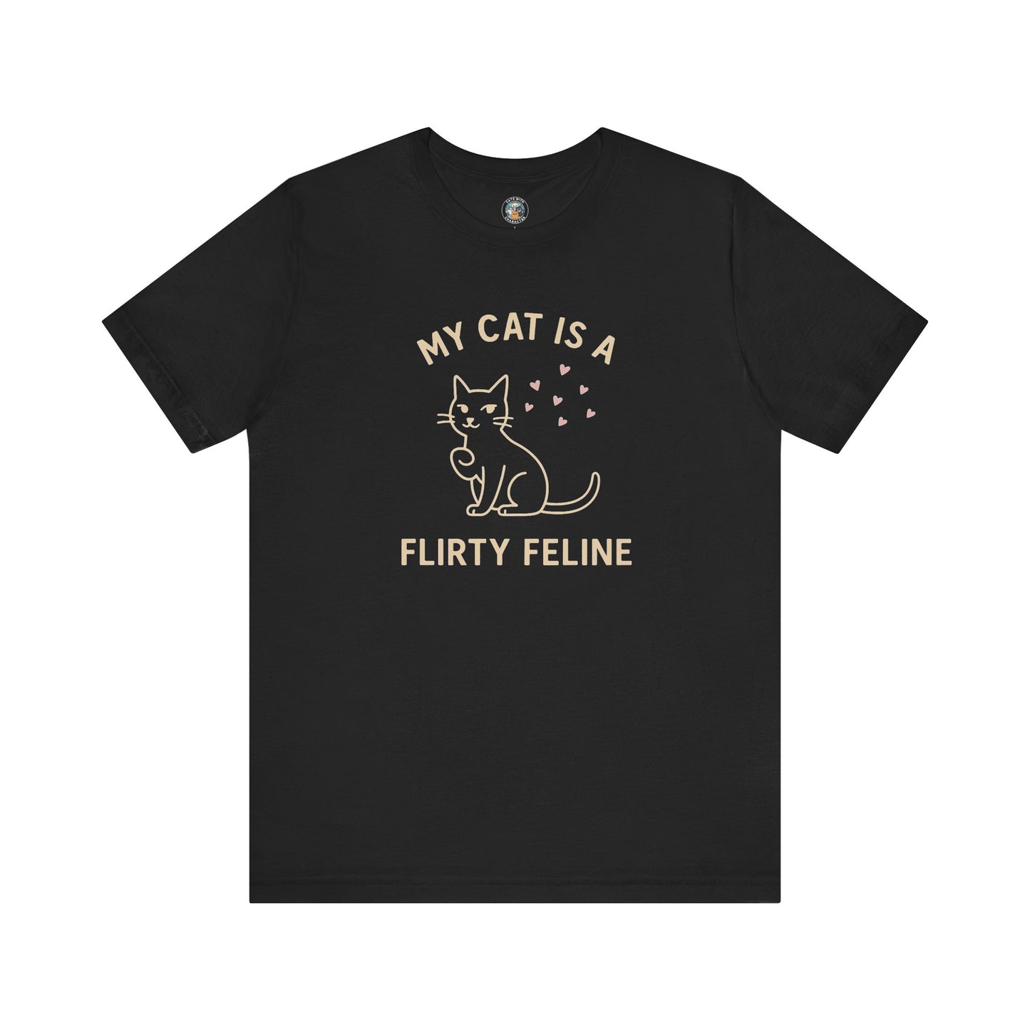 My cat is a Flirty Feline - Simply Purrfect - Black Unisex Jersey Short Sleeve Tee