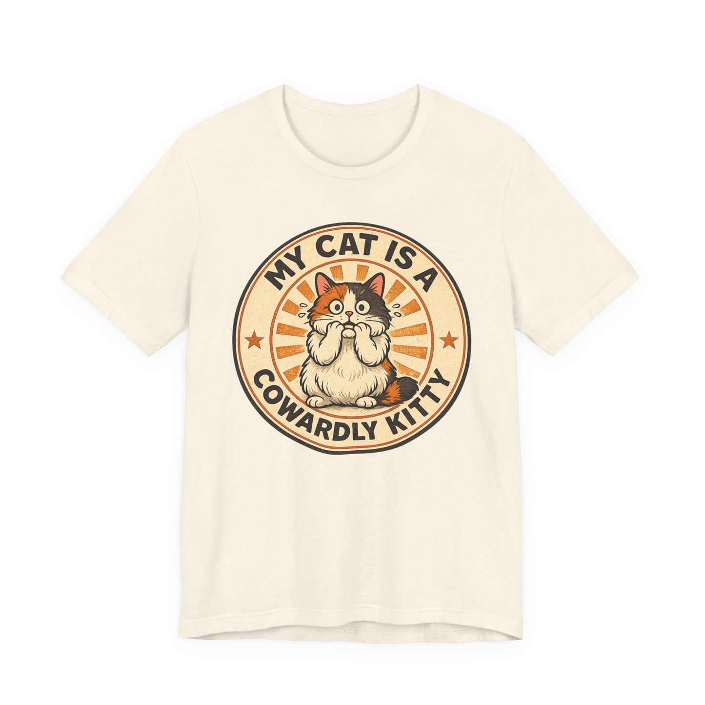My Cat is a Cowardly Kitty - Retro Whiskers - T-shirt