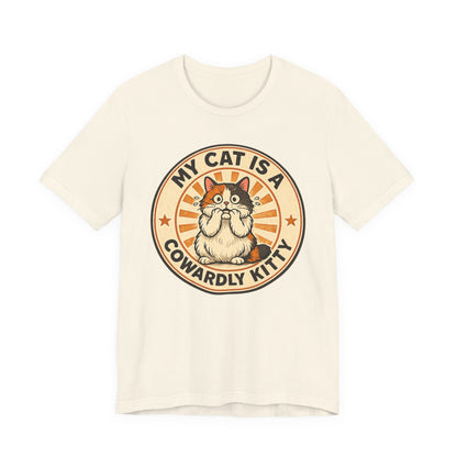My Cat is a Cowardly Kitty - Retro Whiskers - T-shirt