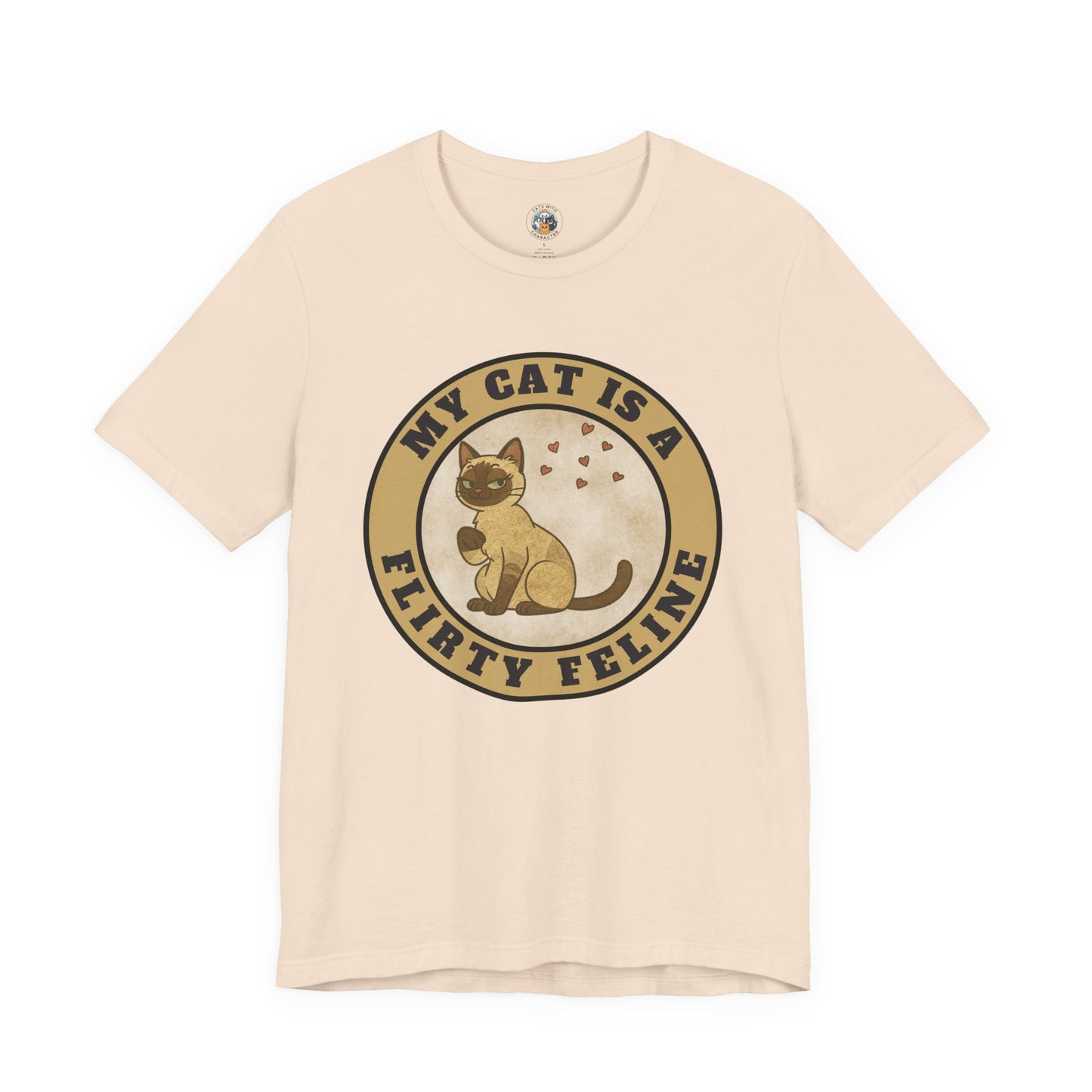 My Cat is a Flirty Feline - Retro Whiskers - Unisex Jersey Short Sleeve Tee