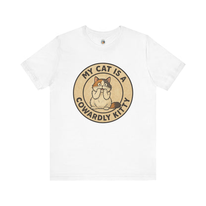 My Cat is a Cowardly Kitty - Retro Whiskers - Unisex Jersey Short Sleeve Tee
