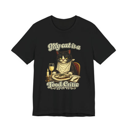 My Cat Is a Food Critic – Retro Whiskers -Dark Cat T-Shirt | Cats with Character