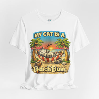 My Cat Is A Beach Bum T-Shirt | Funny Cat Lover Summer T-Shirt