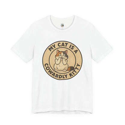My Cat is a Cowardly Kitty - Retro Whiskers - Unisex Jersey Short Sleeve Tee