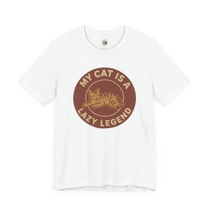 My Cat is a Lazy Legend - Retro Whiskers - Unisex Jersey Short Sleeve Tee
