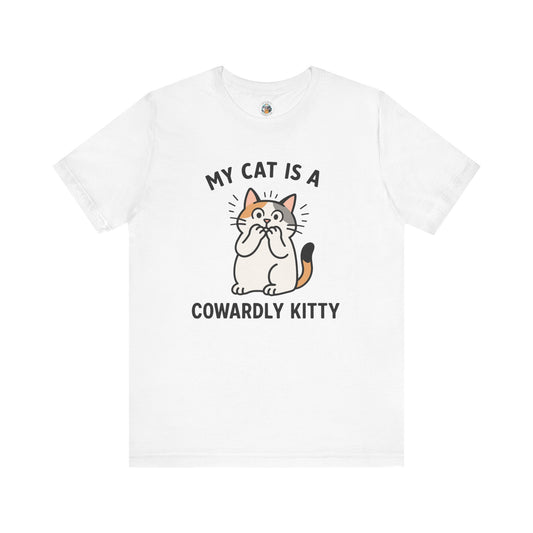 My Cat is a Cowardly Kitty - Simply Purrfect - Unisex Jersey Short Sleeve Tee