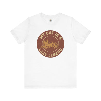 My Cat is a Lazy Legend - Retro Whiskers - Unisex Jersey Short Sleeve Tee