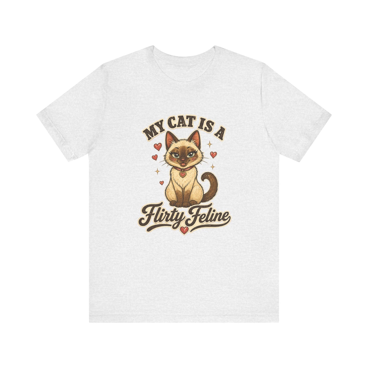 My Cat Is A Flirty Feline – Retro Whiskers Cat T-Shirt | Cats With Character