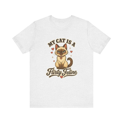 My Cat Is A Flirty Feline – Retro Whiskers Cat T-Shirt | Cats With Character