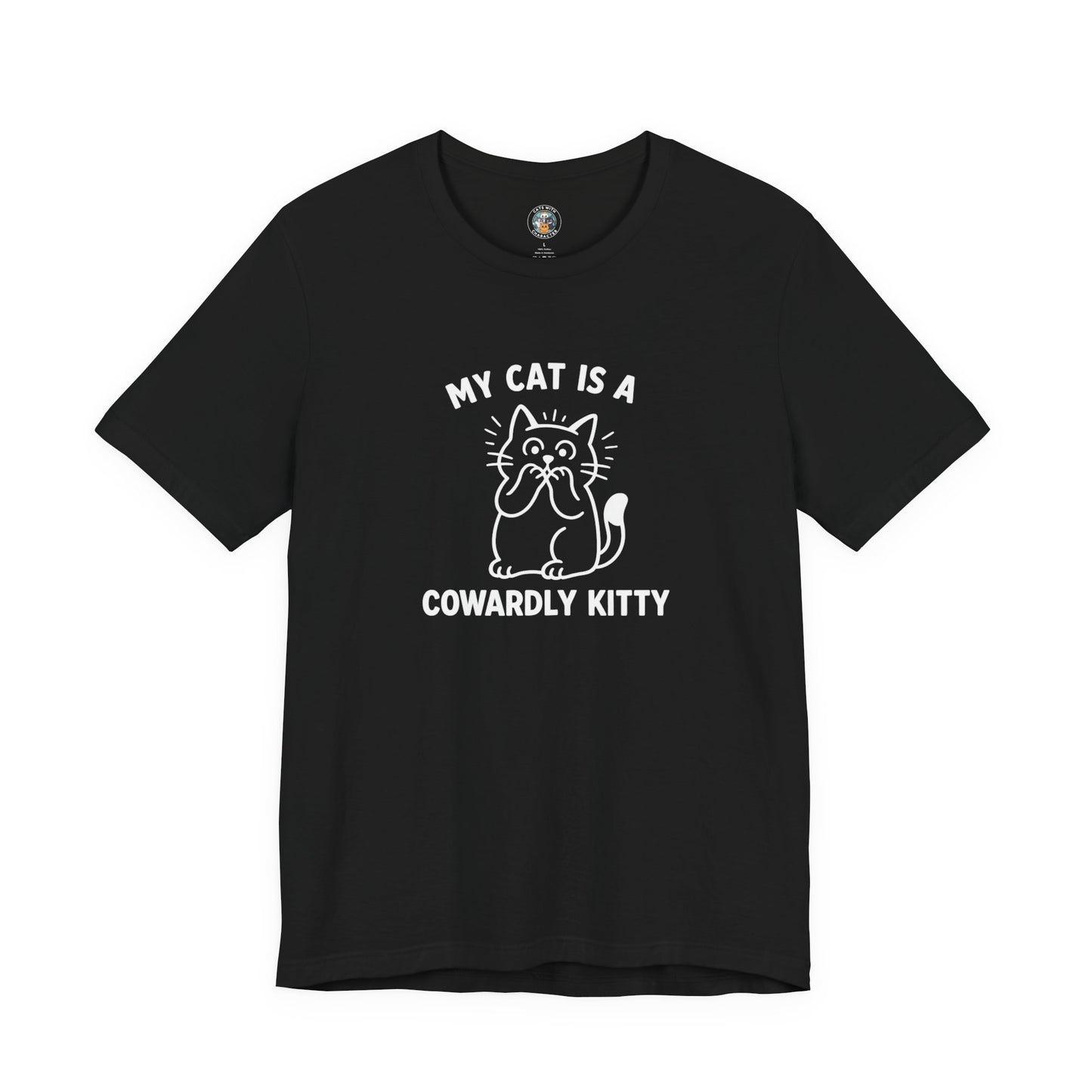 My Cat is a Cowardly Kitty - Simply Purrfect - Dark Unisex Jersey Short Sleeve Tee