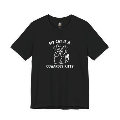 My Cat is a Cowardly Kitty - Simply Purrfect - Dark Unisex Jersey Short Sleeve Tee