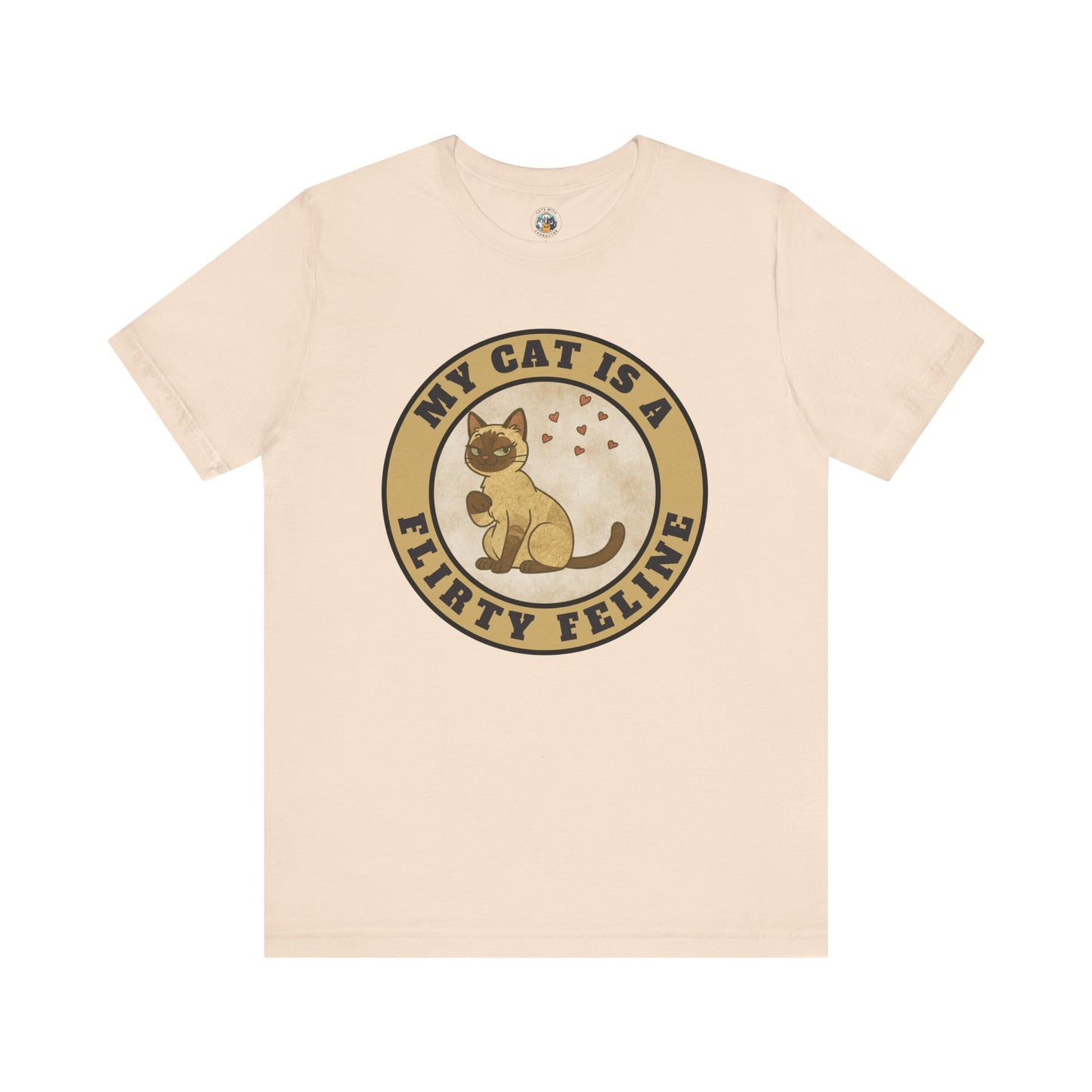 My Cat is a Flirty Feline - Retro Whiskers - Unisex Jersey Short Sleeve Tee