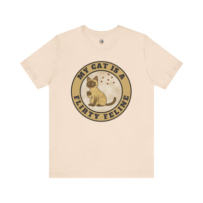 My Cat is a Flirty Feline - Retro Whiskers - Unisex Jersey Short Sleeve Tee