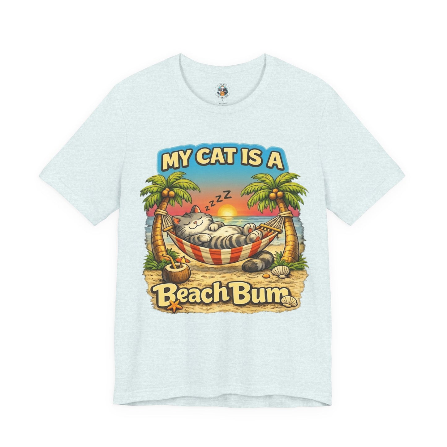 My Cat Is A Beach Bum T-Shirt | Funny Cat Lover Summer T-Shirt