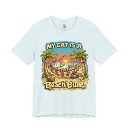 My Cat Is A Beach Bum T-Shirt | Funny Cat Lover Summer T-Shirt