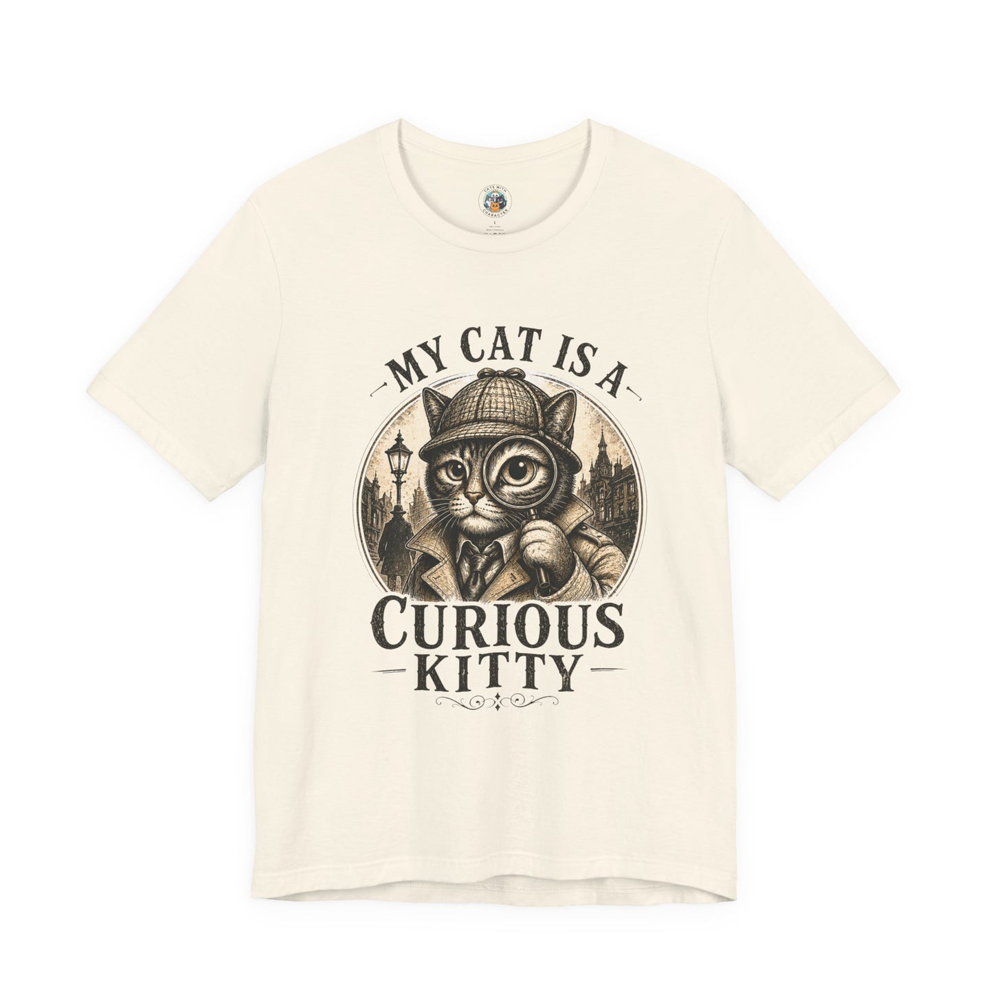 My Cat is a Curious Kitty - Retro Whiskers - T-shirt | Cats With Character