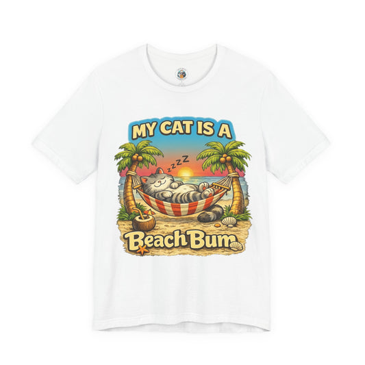 My Cat Is A Beach Bum T-Shirt | Funny Cat Lover Summer T-Shirt