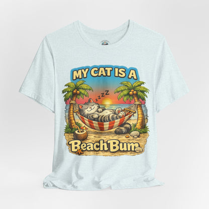 My Cat Is A Beach Bum T-Shirt | Funny Cat Lover Summer T-Shirt