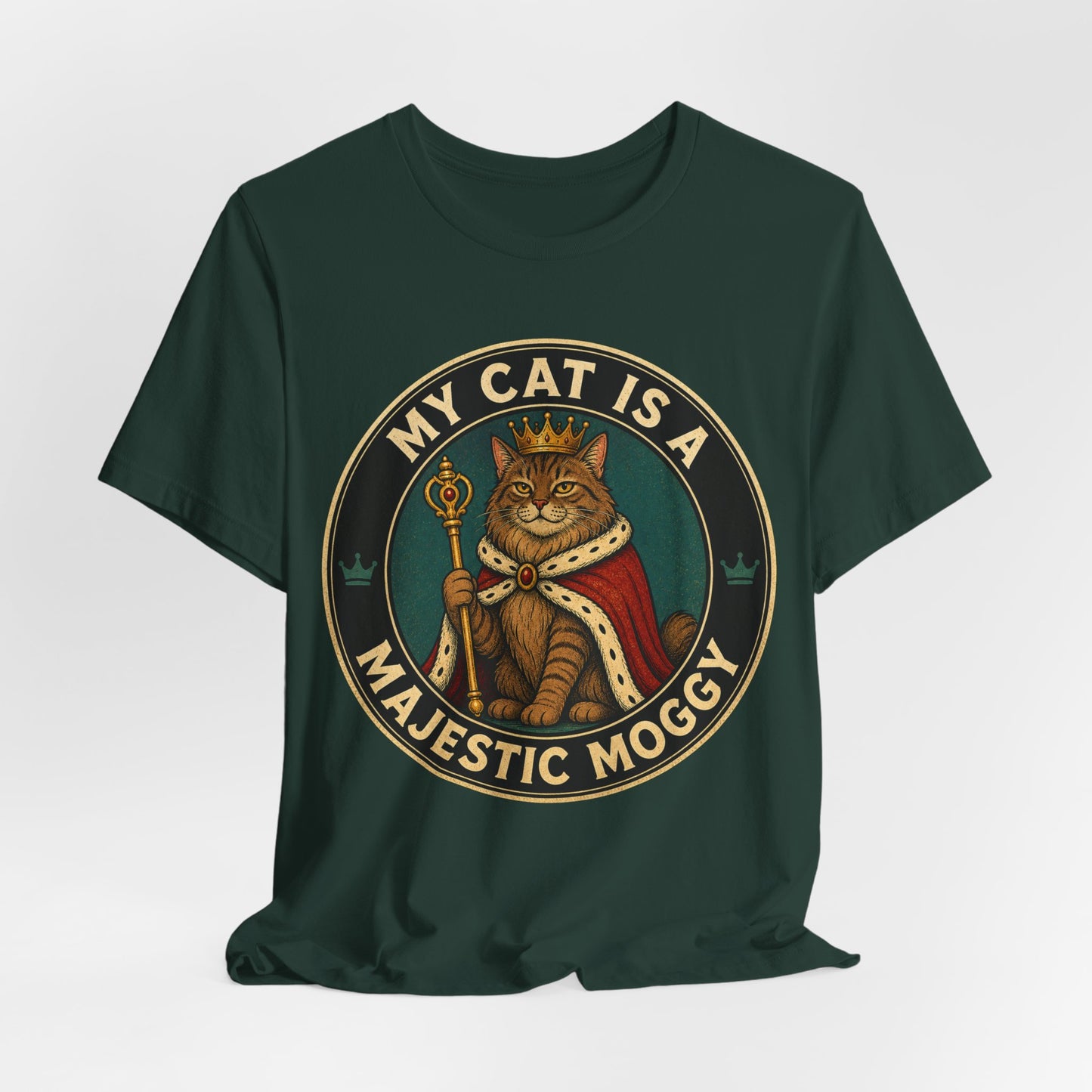 My Cat is a Majestic Moggy - Retro Whiskers - Dark T-Shirt | Cats With Character
