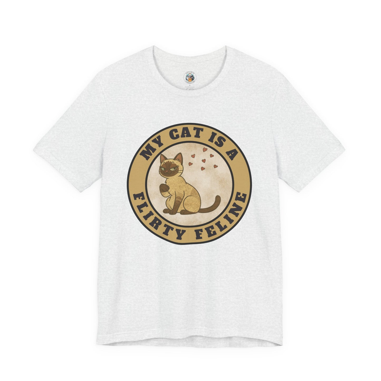 My Cat is a Flirty Feline - Retro Whiskers - Unisex Jersey Short Sleeve Tee