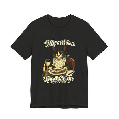My Cat Is a Food Critic – Retro Whiskers -Dark Cat T-Shirt | Cats with Character