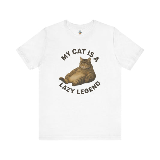 My Cat is a Lazy Legend - Paws in Focus - Unisex Jersey Short Sleeve Tee