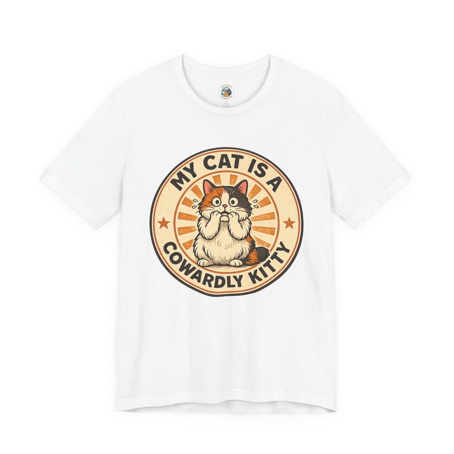 My Cat is a Cowardly Kitty - Retro Whiskers - T-shirt